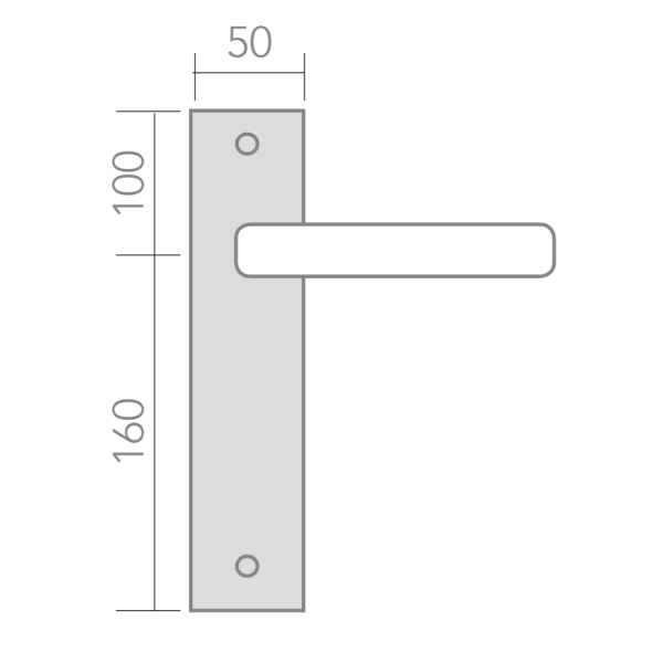 Manilla de aluminio con placa oval en acabado níquel satinado '530